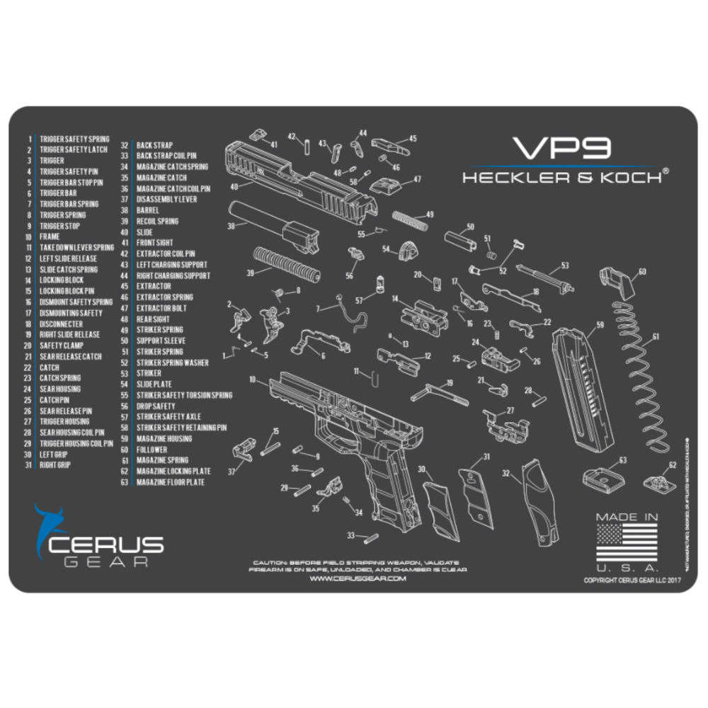 Cleaning Equipment Cerus Gear 4.50" HK VP9 SCHEMATIC GRAY/BLUE • Model: 4.50"